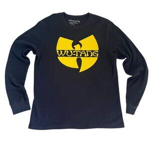 Wu Tang Clan Thermal Hip Hop Mens XL Rap Wear Logo Long Sleeve Shirt Black
